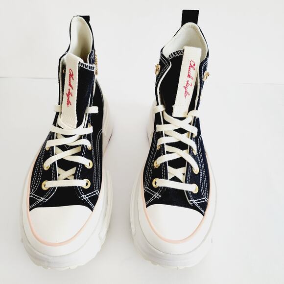 Converse Black and Gold Heart Chain Sneakers - Picture 5 of 11